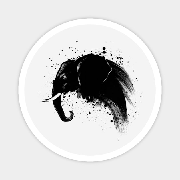 Elephant Magnet by Black0White
